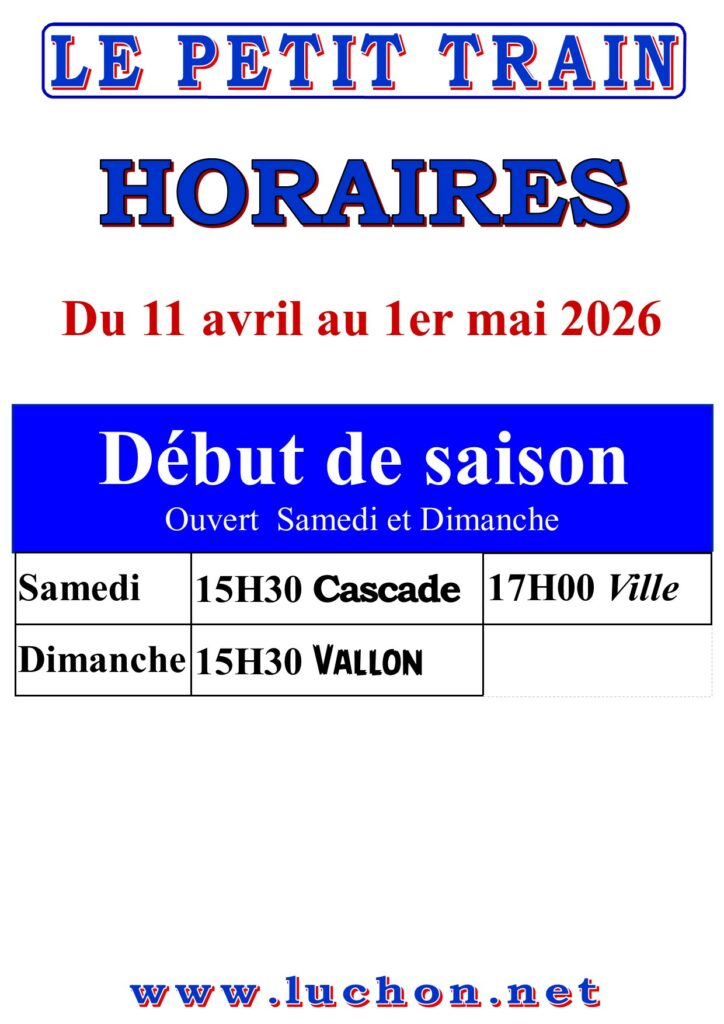 Train Touristique de Luchon – Circuits commentés au départ des Thermes horaires billeterie 2026