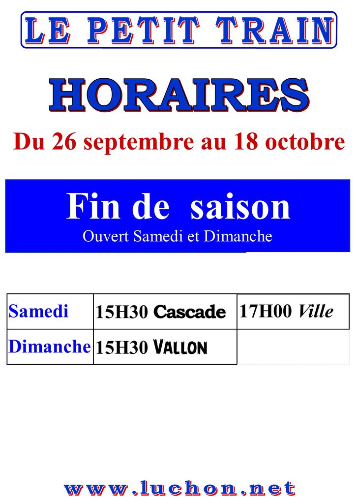Train Touristique de Luchon – Circuits commentés au départ des Thermes horaires et tarifs billeterie 2026